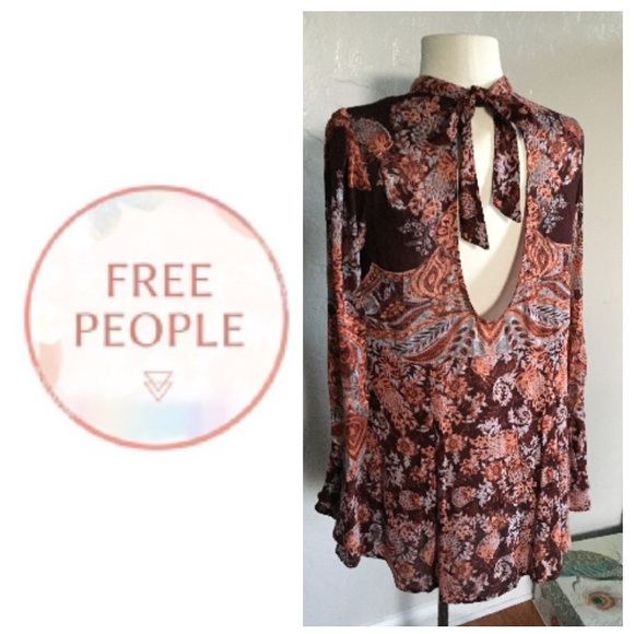 NEW!  Free People 'Lady Luck' tunic-burgundy combo - Picture 4 of 7